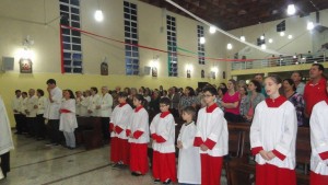 Toda a comunidade veio para ver Nossa Senhora Aparecida Peregrina